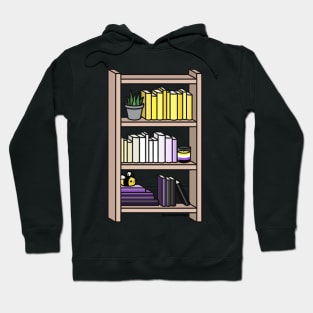 Nonbinary Pride Bookcase Hoodie